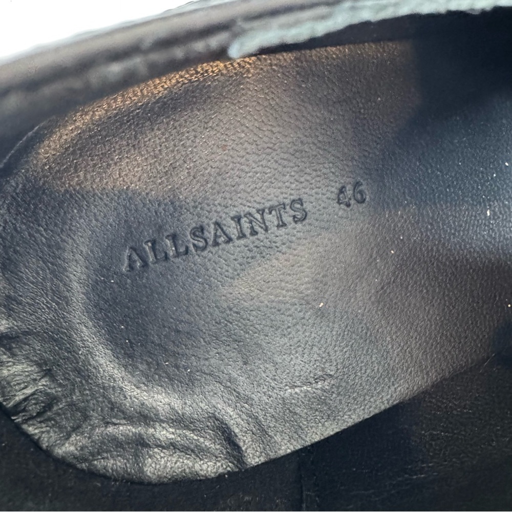 ALL SAINTS Black Topper Pointed Toe Derby Dress Shoes Mens eu 46 NWOT - Picture 14 of 15
